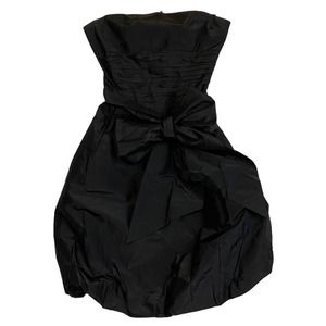 BCBGMaxazria Black Strapless 100% Silk Party Cocktail Dress Size 4